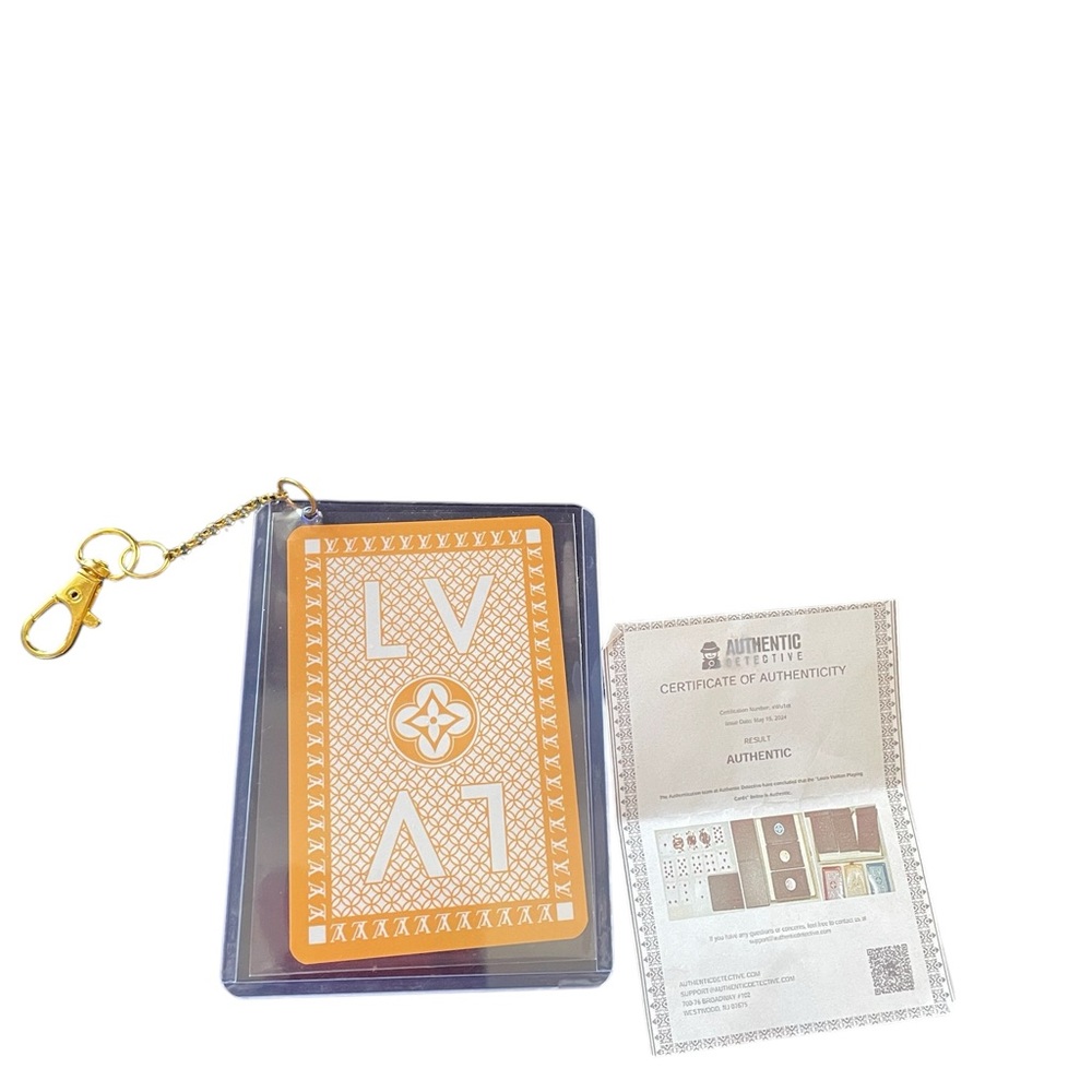 Orange LV Card Holder with Certificate